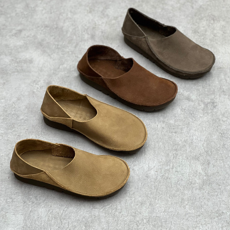 Women Shoes Loafers - Damen-Slipper aus echtem Leder, 2 Tragemöglichkeiten,