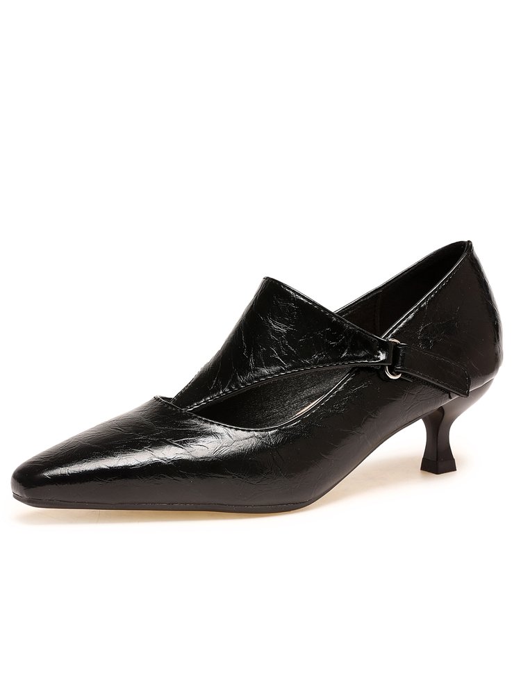 Women'S Shoes Kitten Heels - Dunkle Retro-Pumps für Damen mit Kitten-Heel,