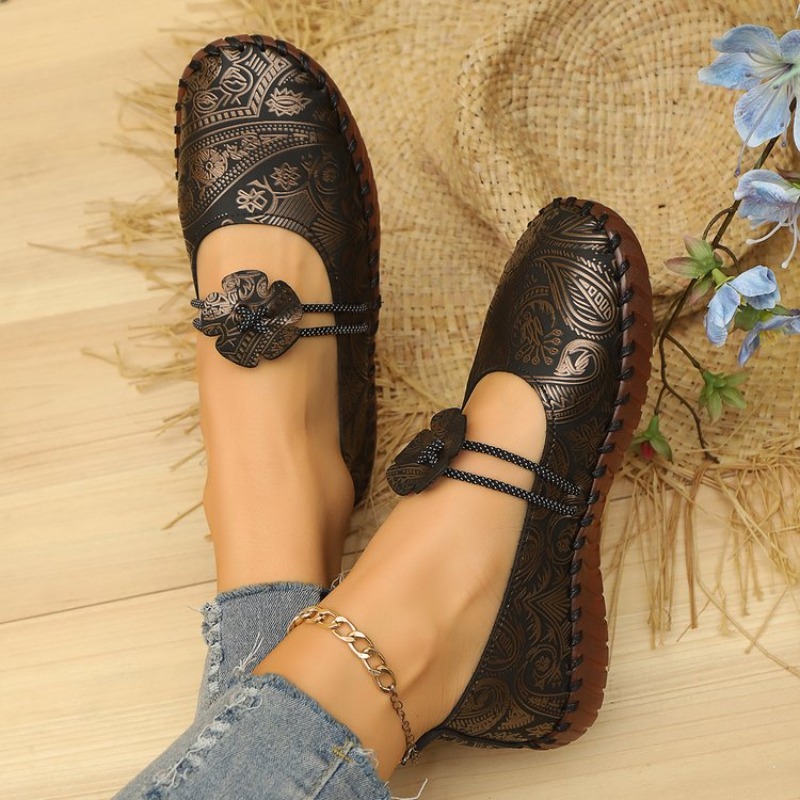 Women Shoes Loafers - Weichsohlige Damen-Halbschuhe Herbst Vielseitige Bequeme Rundkopf-Freizeitschuhe