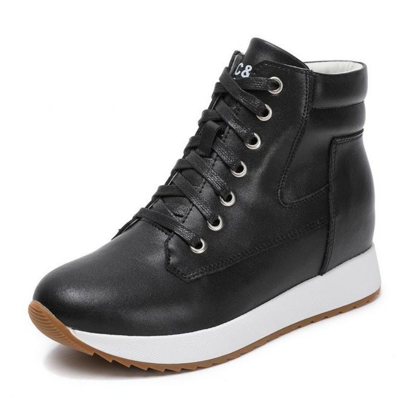 Wedge Heeled Sneaker - 7CM Echtes Leder Frauen Ankle Booties