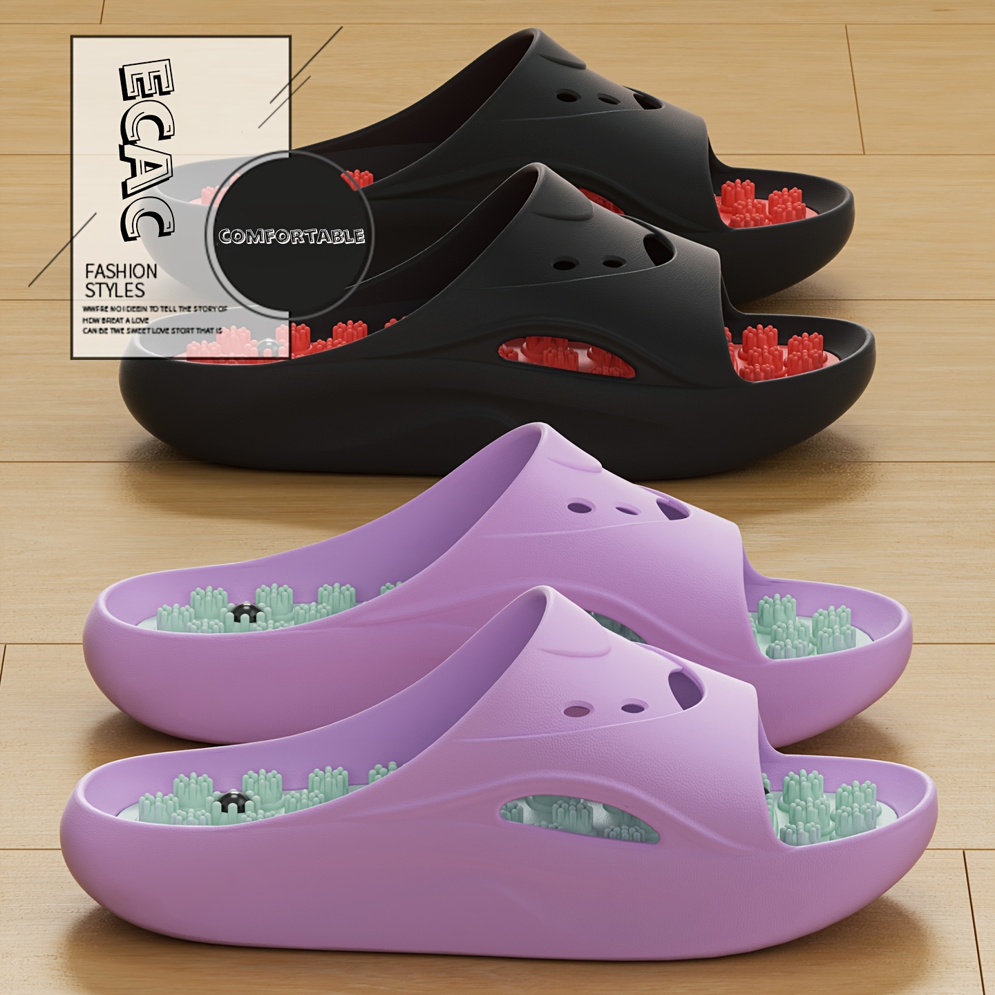 Women'S Shoes For Flat Feet - Damen Herren EVA Massage-Hausschuhe mit Dicker