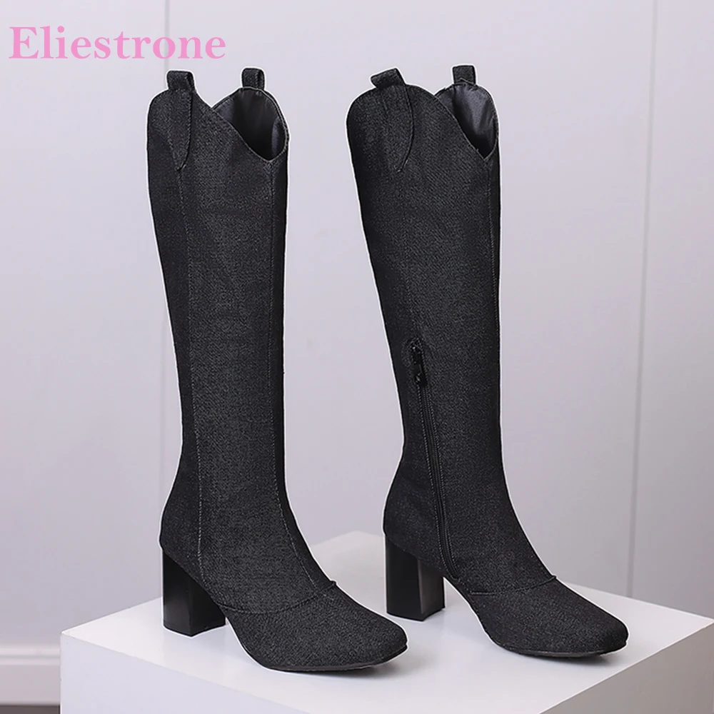 Women'S Shoes In Size 12 - Neue Winter Schwarz Blau Frauen Kniehohe
