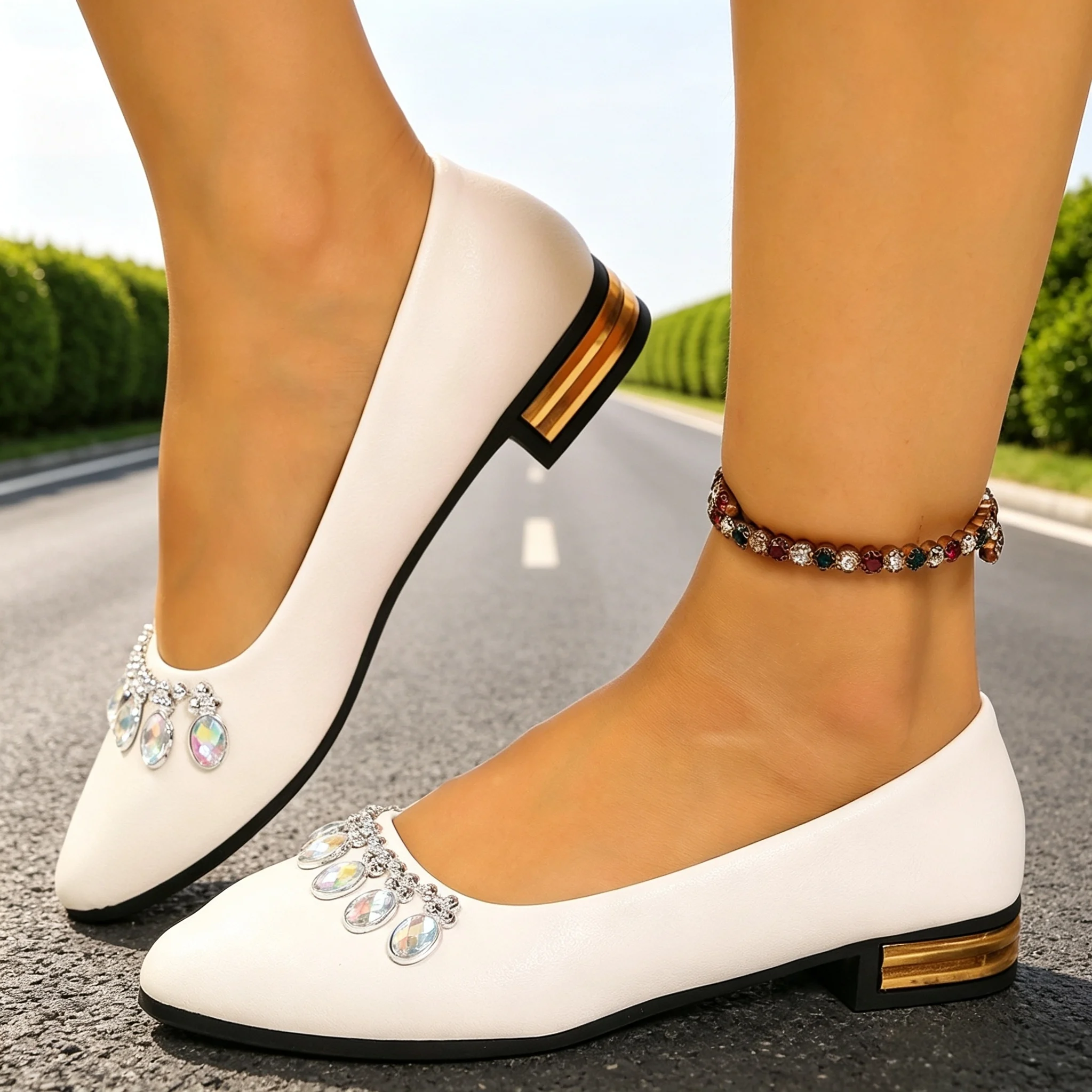 Women Shoes Size - Damen Flache Schuhe mit Spitzer Zehenpartie,