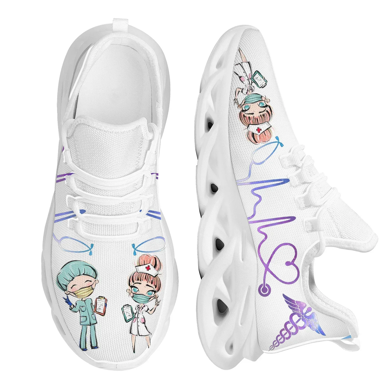 Women'S Shoes Nursing - Weiße Krankenschwesterschuhe für Damen, niedliches Cartoon-Design,