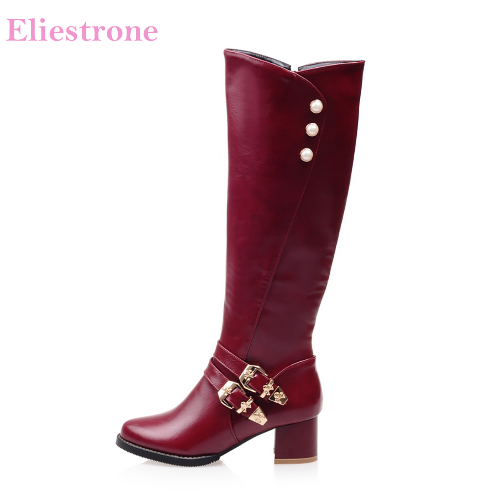 Women'S Shoes In Size 12 - Brandneue Mode rot schwarz Frauen kniehohe