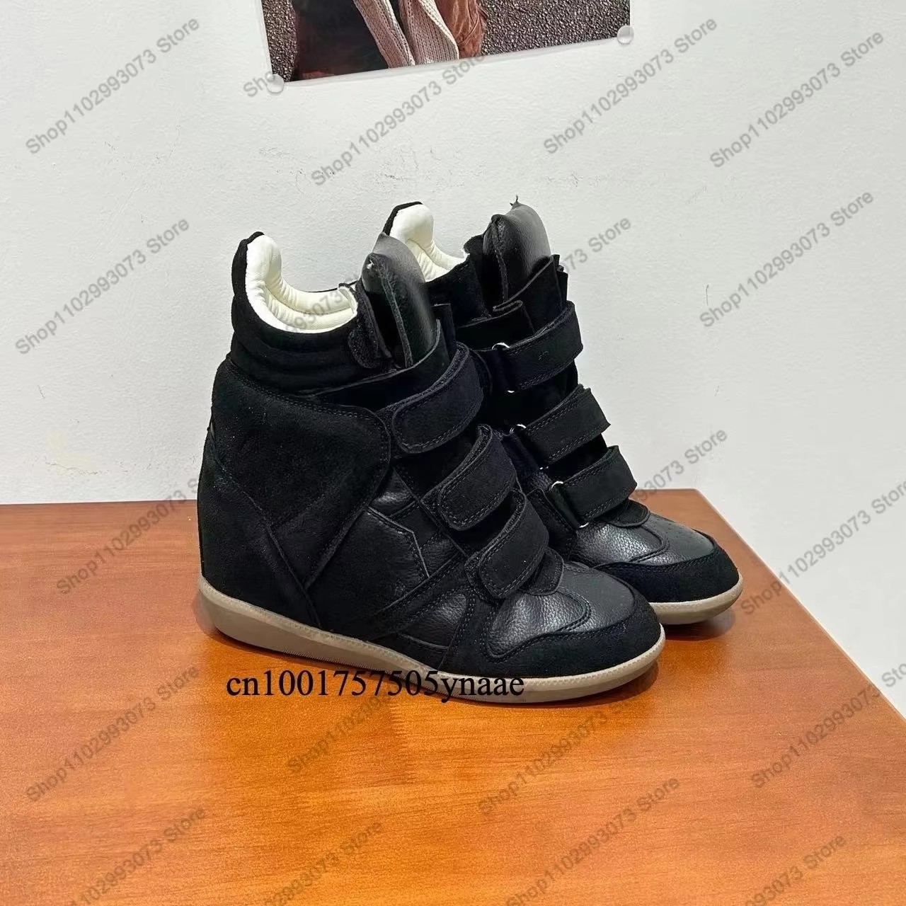 Wedge Heeled Sneaker - Damen-Sneaker mit verstecktem Keilabsatz, High-Top-Sneaker aus