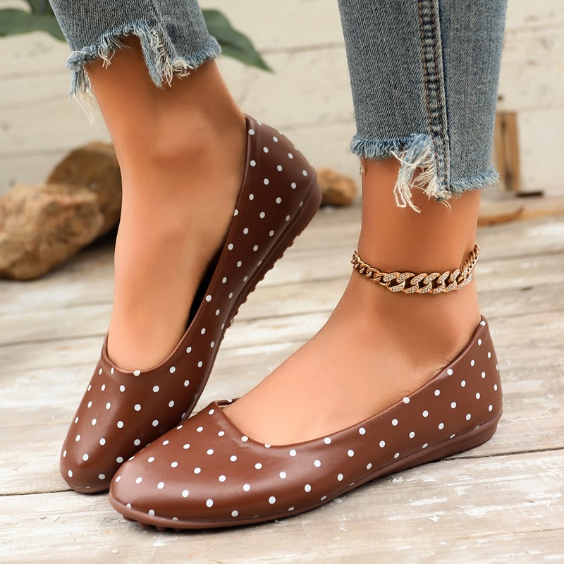 Damen Weiße Polka-Dot Ballerin – Loafer Flat Women Bewertung und Preis