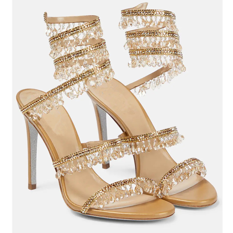 Sexy grüne Kristall-Fransen-St – Rhinestone Sandal Women Bewertung und Preis