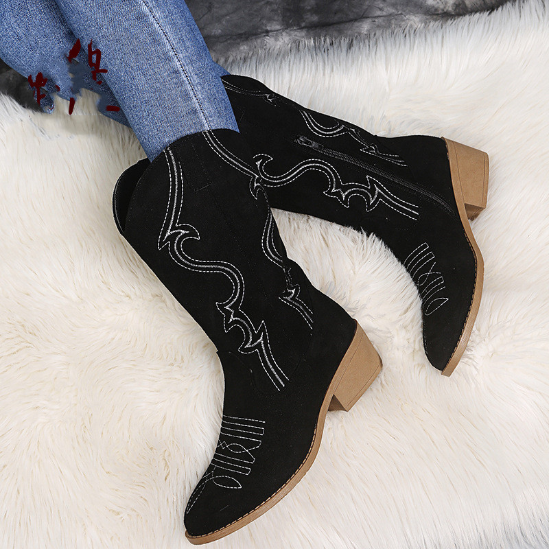 Flache Plattform Cowboy Stiefe – Women Shoes Jeans Bewertung und Preis