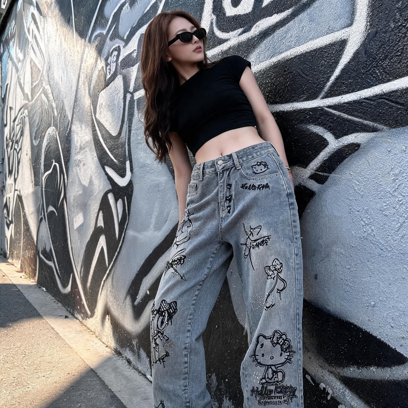 Niedliche Keiokitty Strass Gra – Women Shoes Jeans Bewertung und Preis