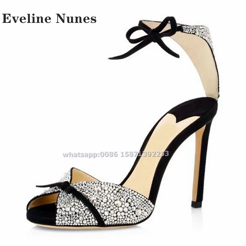 Bogen Strass Knöchel riemen Sa – Rhinestone Sandal Women Bewertung und Preis