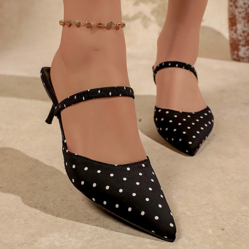 Elegante Polka-Dot Slingback K – Women'S Shoes Kitten Heels Bewertung und Preis