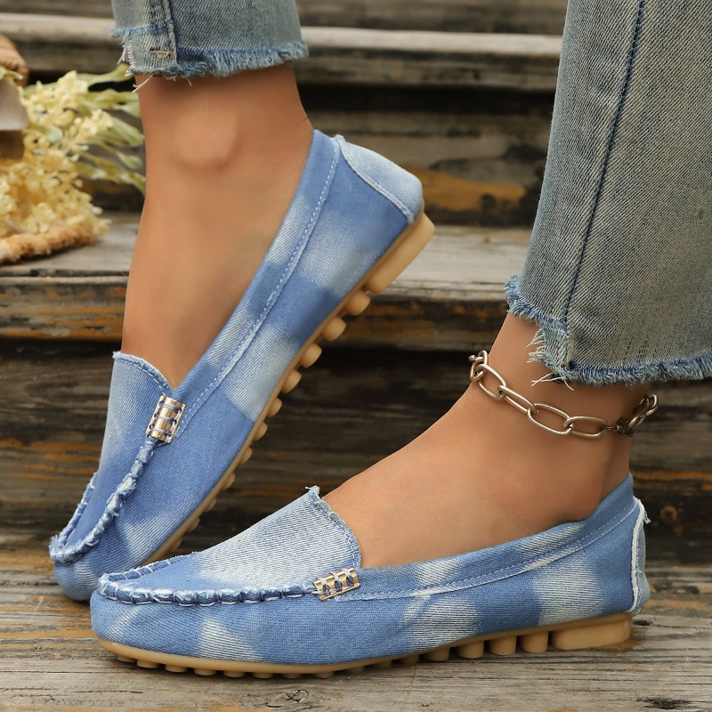 Modische Hellblaue Denim-Mokas – Women Shoes Loafers Bewertung und Preis