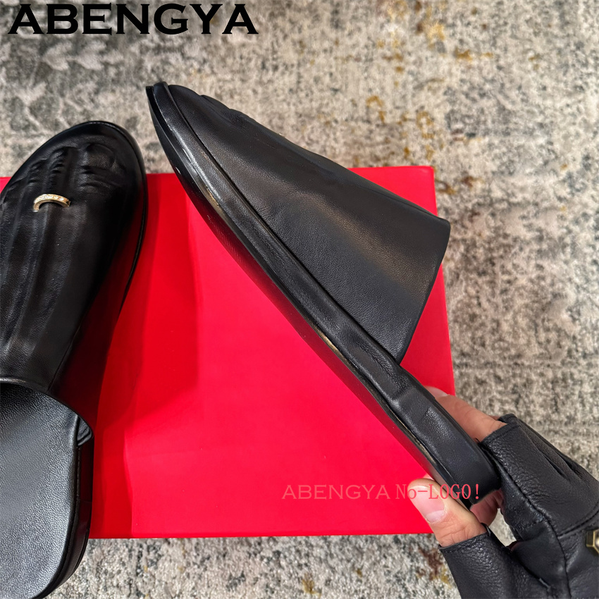 Schwarze Echtleder-Wickelzehen – Loafer Flat Women Bewertung und Preis
