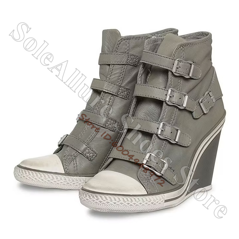Graue High-Top-Keilabsatz-Snea – Wedge Heeled Sneaker Bewertung und Preis