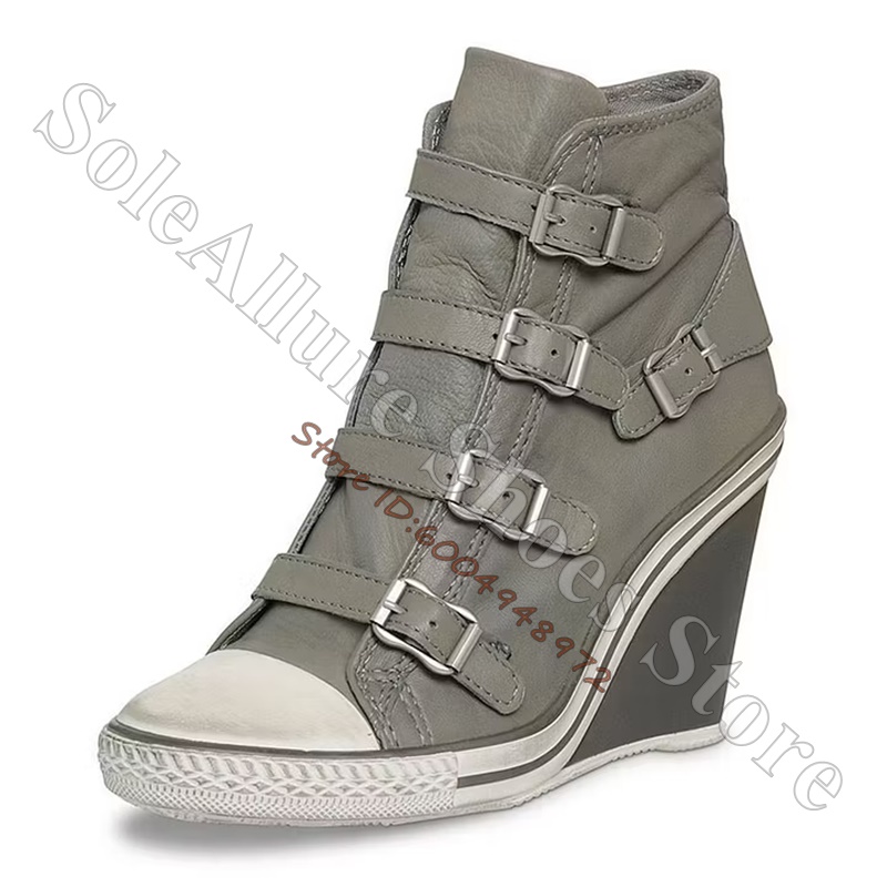 Graue High-Top-Keilabsatz-Snea – Wedge Heeled Sneaker Bewertung und Preis